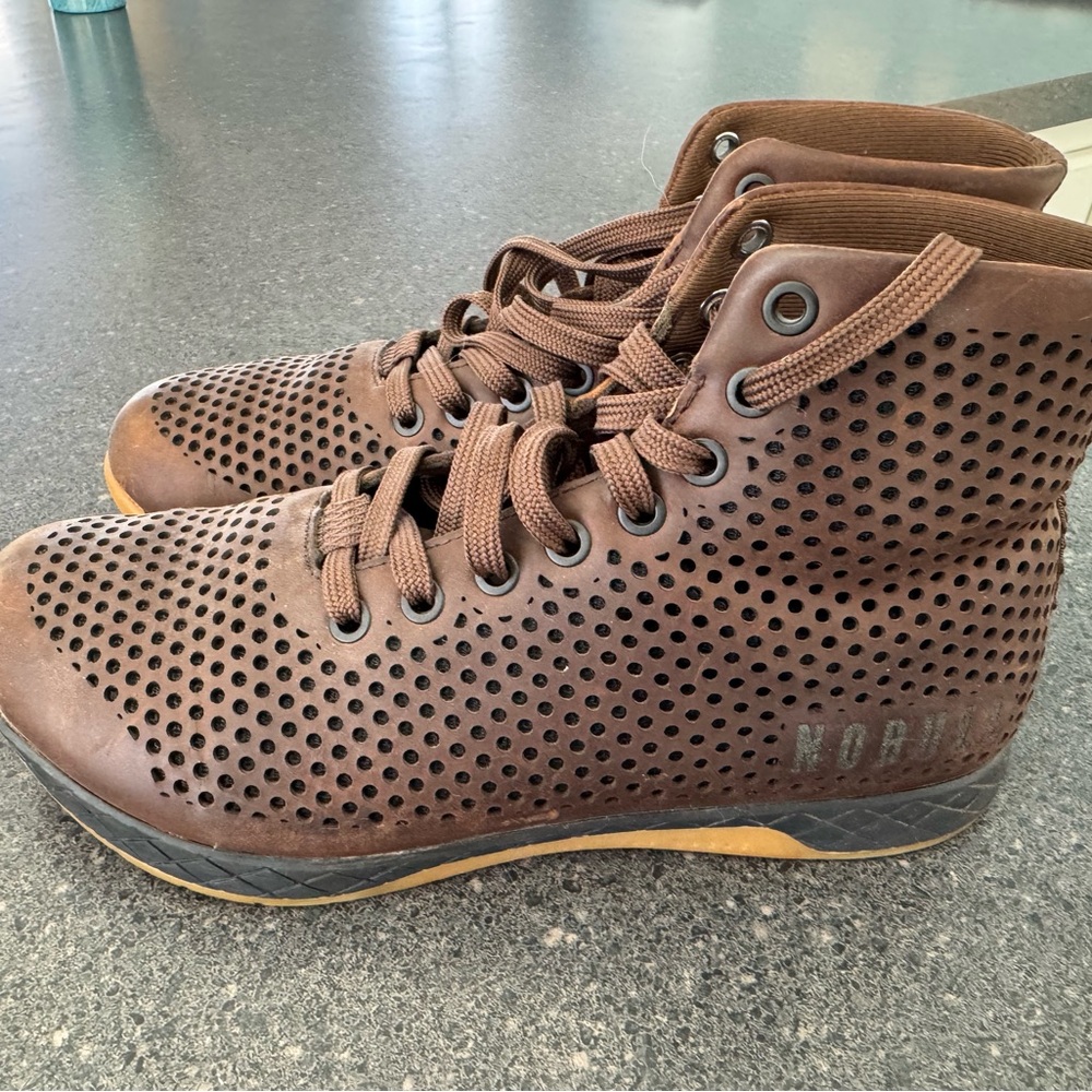 Nobull Women’s Brown Leathrr High-Top Sneakers